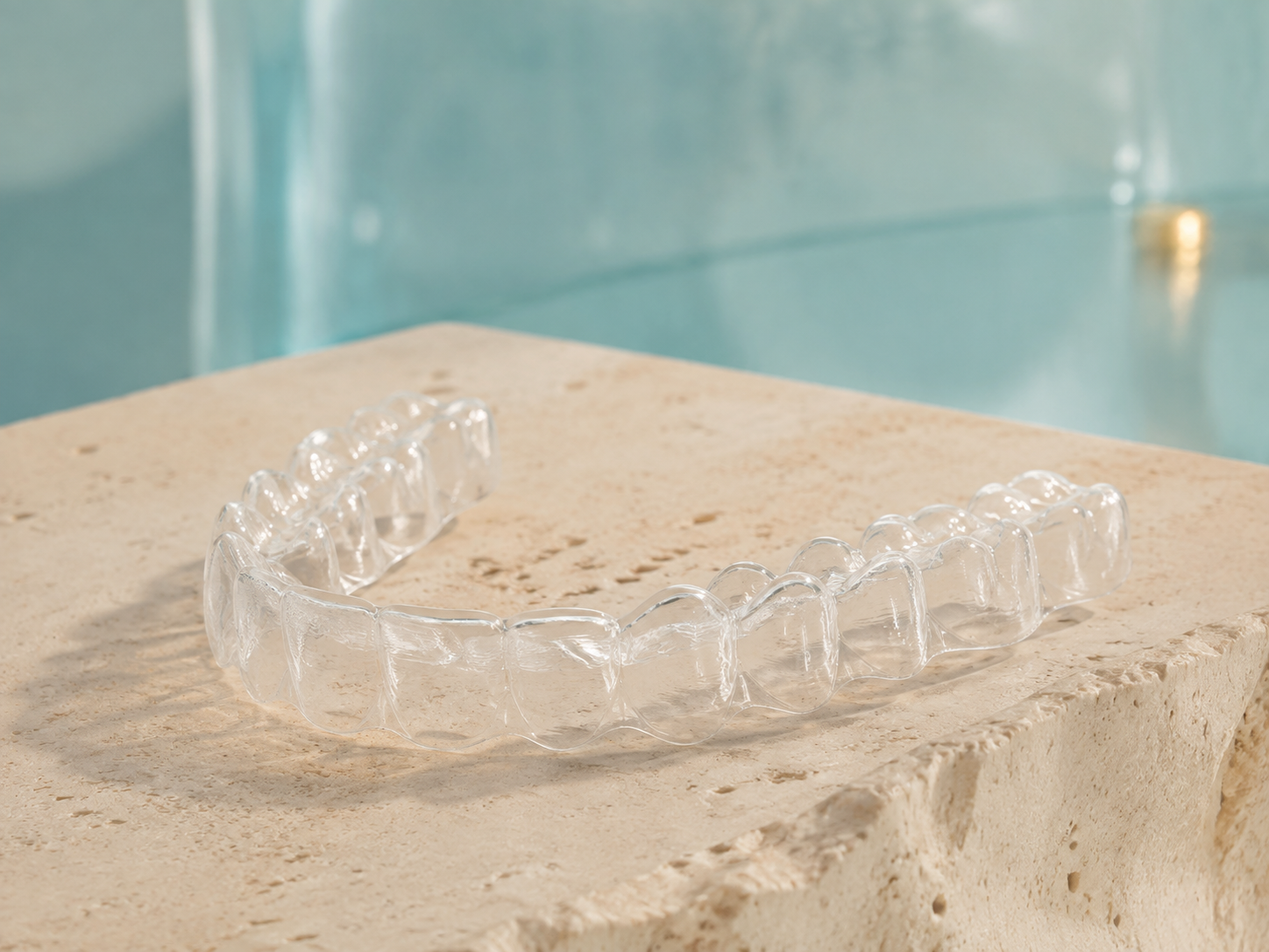 Illustrative image of a clear orthodontic aligner